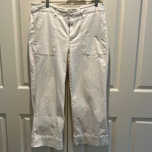 Cabi, white jean, wide leg, crop. Size 10